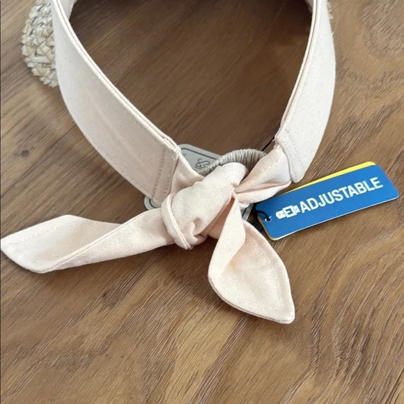 San Diego Hat Company Palm Star Woven Sun Visor with Bow - Picture 5 of 6